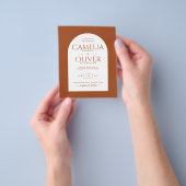 BUDGET Terracotta Wedding Invitation Modern Arch Flyer (Hand)