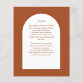 BUDGET Terracotta Wedding Invitation Modern Arch Flyer (Achterkant)