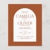 BUDGET Terracotta Wedding Invitation Modern Arch Flyer (Voorkant)