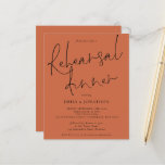 Budget Terracotta Wedding Rehearsal Dinner Invite<br><div class="desc">Een budgetprijs voor KLEINE 4, 5 x 5, 6 inch. Verkrijgbaar in een SEMI-GLOSS 110 lb KAART STOCK dat de standaardoptie is (dikker voor uitnodigingen), OF een SATIN FINISH 80 lb THINER PAPER STOCK (ideaal voor behuizingen). De enveloppen zijn een facultatieve extra en zijn lichtjes groter dan de kaartgrootte. ....</div>