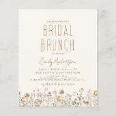 Budget Terracotta Wildflower Bruids Brunch Shower Flyer (Voorkant)