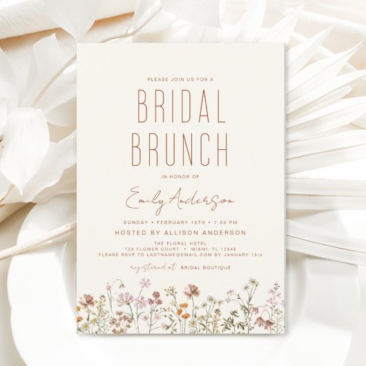 Budget Terracotta Wildflower Bruids Brunch Shower Flyer