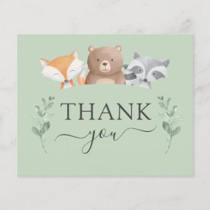 Budget Thank You Baby Shower Woodland Groene Tuint Flyer