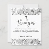 Budget Thank You Funeral Cross Memorial Card (Voorkant)