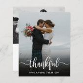 Budget Thankful script Weduwfoto Dank u (Voorkant / Achterkant)
