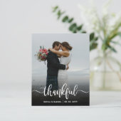 Budget Thankful script Weduwfoto Dank u (Staand voorkant)