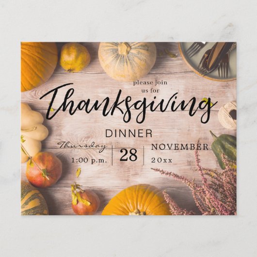 Budget Thanksgiving diner feast Pompoen Flyer (Voorkant)