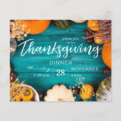 Budget Thanksgiving Dinner Feast Blue Pumpkin Flyer (Voorkant)