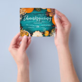 Budget Thanksgiving Dinner Feest Blauwe Pompoen Flyer (Hand)