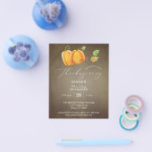 Budget Thanksgiving Duo Pompoen Goud Diner Flyer (Enkel)