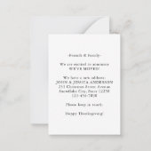 Budget Thanksgiving Nieuwe Home Pumpkin Moving Kaa Notitiekaartje (Achterkant)