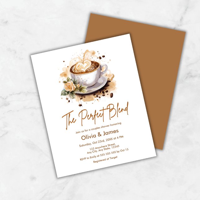 Budget The Perfect Blend Koppels Bruiloftsinvatie  (Budget The Perfect Blend Coffee Wedding Couples Shower Invitation  )