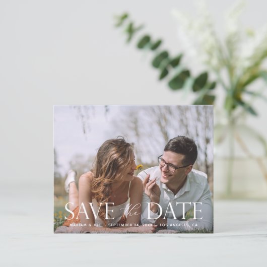 Budget The Script H Modern Foto Save the Date (Staand voorkant)