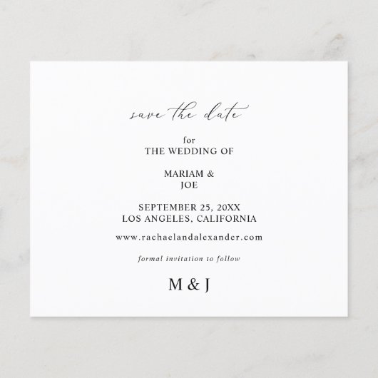 Budget The Script H Modern Foto Save the Date (Achterkant)