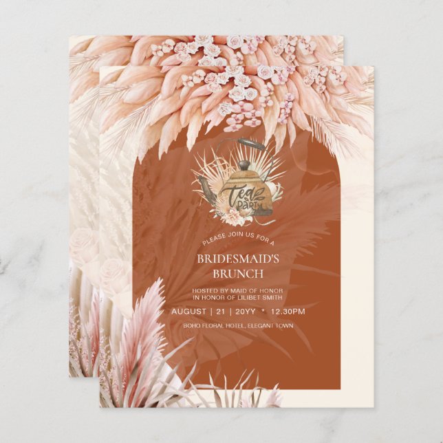 BUDGET Theekrans Bruidsfeestje Pampas Gras (Voorkant / Achterkant)