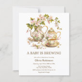 Budget Theepot Een Baby is Brouwen Baby shower Uit (Voorkant)