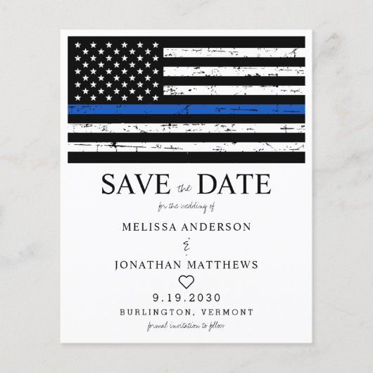 Budget Thin Blue Line Law Enforcement Wedding (Voorkant)