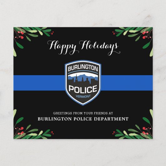 Budget Thin Blue Line Police Department - Kerstmis (Voorkant)