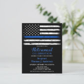 Budget Thin Blue Line Police Retirement Party Invi (Staand voorkant)