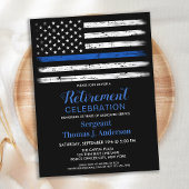 Budget Thin Blue Line Police Retirement Party Invi