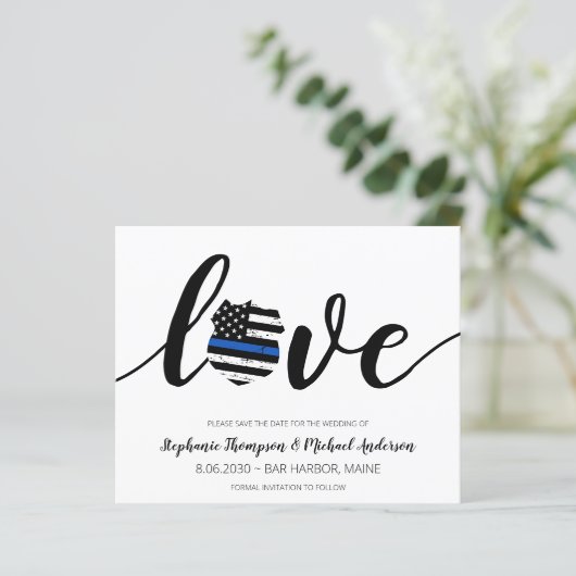 Budget Thin Blue Line Police Thormed Wedding (Staand voorkant)