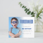 Budget Threenager Foto Overlay 3rd Birthday Blue (Staand voorkant)