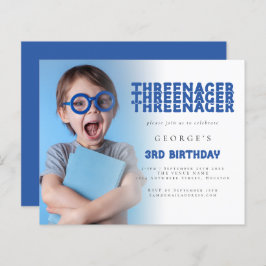 Budget Threenager Foto Overlay 3rd Birthday Blue