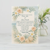 Budget Tide & Bloom Foto Huwelijksuitnodiging Kaart (Staand voorkant)