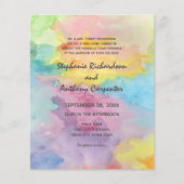 Budget Tie Dye Waterverf Art Kleurrijke Bruiloft (Voorkant)