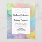 Budget Tie Dye Waterverf Art Kleurrijke Bruiloft (Voorkant)