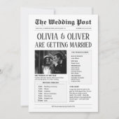 Budget, tijdlijn, grappige krant bruiloft kaart (Voorkant)