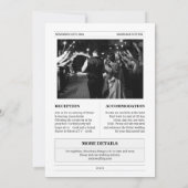 Budget, tijdlijn, grappige krant bruiloft kaart (Achterkant)