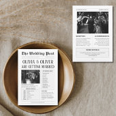 Budget, tijdlijn, grappige krant bruiloft kaart