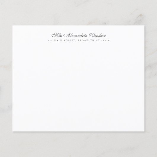 Budget Timeless Elegant Name Address Note Card (Voorkant)