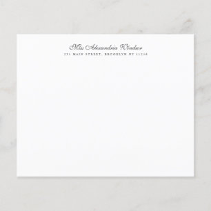 Budget Timeless Elegant Name Address Note Card