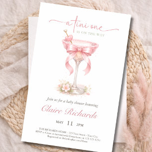 Budget Tini One Is On The Way Baby Girl Shower wor Flyer