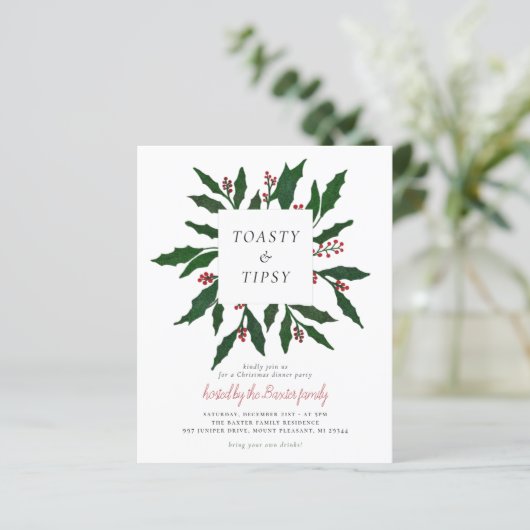 Budget Toasty & Tipsy | Kerstfeest (Staand voorkant)