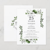 Budget Toost Op 25 Jaar Jubileum Uitnodiging (Voorkant / Achterkant)