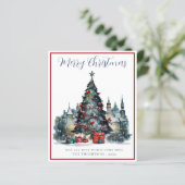 Budget Traditional Christmas Scene Christmas Kaart (Staand voorkant)