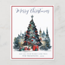 Budget Traditional Christmas Scene Christmas Kaart