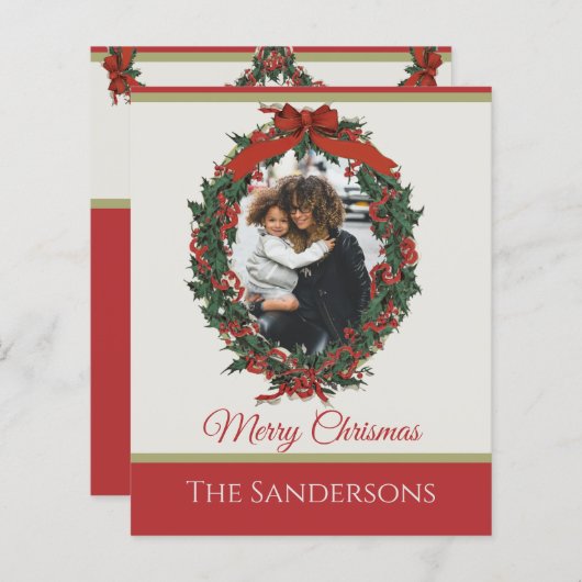 Budget Traditional Holiday Foto Wreate Kerstmis (Voorkant / Achterkant)