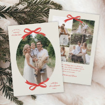 Budget traditionele Kerstmis rode strik ovale foto