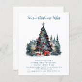 Budget Traditionele Scène Kerstfeest Uitnodigen (Voorkant / Achterkant)