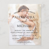 Budget Transparante Foto Wedding Invitations (Voorkant)