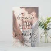 Budget Transparante Foto Wedding Invitations (Staand voorkant)