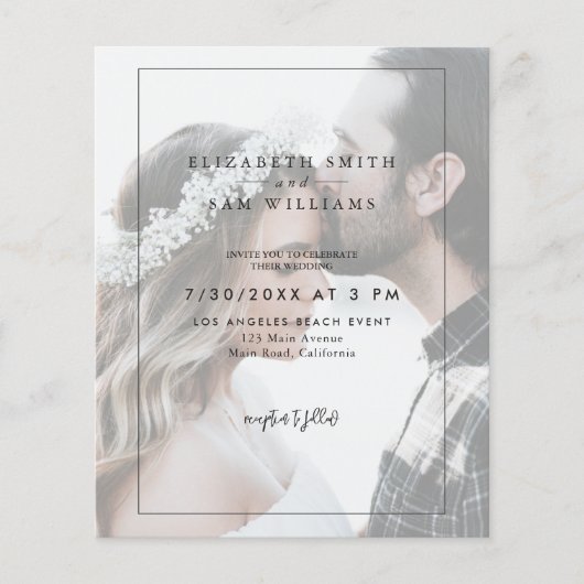 Budget Transparency Photo Wedding Invitation Flyer (Voorkant)