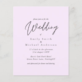 BUDGET Trendige Roze Huwelijksuitnodiging