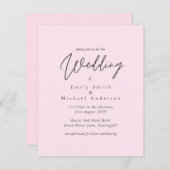 BUDGET Trending Color Pink Wedding Invite (Voorkant / Achterkant)