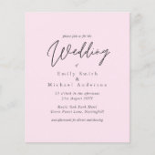 BUDGET Trending Color Pink Wedding Invite (Voorkant)