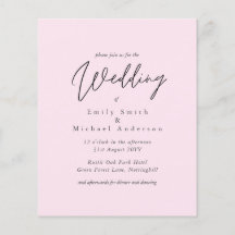 BUDGET Trending Color Pink Wedding Invite